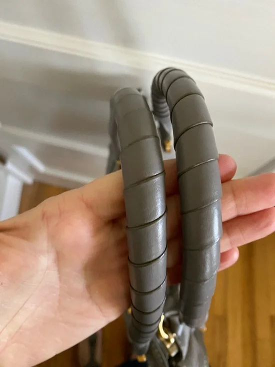 Chloé Marcie Medium Leather Shoulder Bag —  Gray with Gold Hardware - Picture 4 of 10